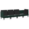 Living Room Furniture Set with Cushions 4 pcs Dark Green Velvet