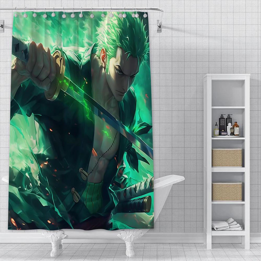 Горячая P-PieceS Аниме Японии Один Занавеска для душа Водонепроницаемая Полиэстеровая ткань Краска Занавеска для ванной Домашний Декор для ванной Занавеска с крючком