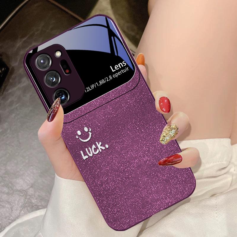 Sunshine Smile Серебристый Для Samsung Galaxy Note 8 9 10 PRO 20 Ultra A01 02 03 Core 04E 4G 12 13 5G Чехол для телефона из закаленного стекла