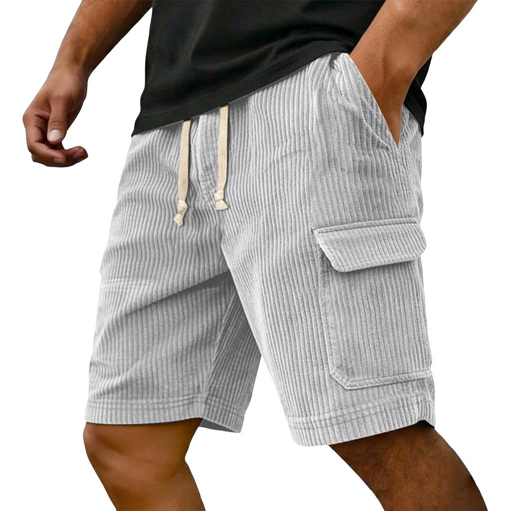 Men's Summer Casual Shorts Men's Fashion Sports Textured Multiple Pockets Shorts