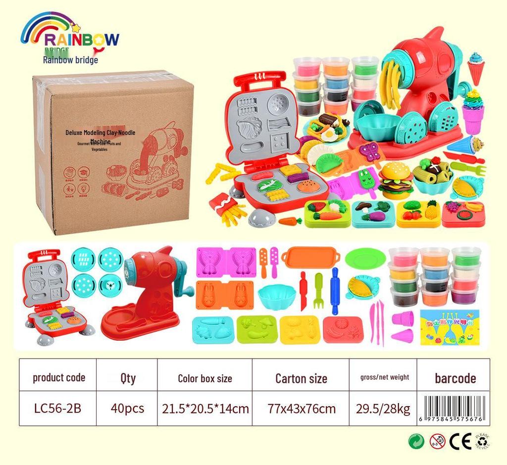 Wheat Clay Burger & Ice Cream Maker DIY Play-Doh Toy Set for Kids Ages 6+
