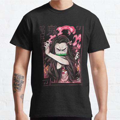 Плюс размер S-3XL Demon Slayer Nezuko Kamado принтованная футболка мужские топы модная одежда футболки