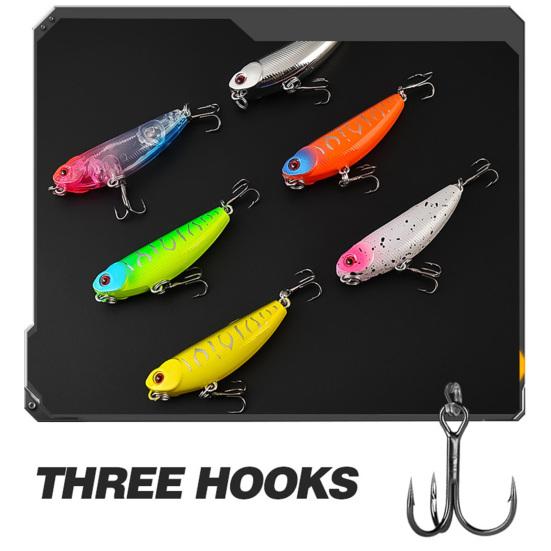 5.5CM/5.6G Topwater Pencil Lure with Treble Hook Realistic Floating Jigging Fishing Bait