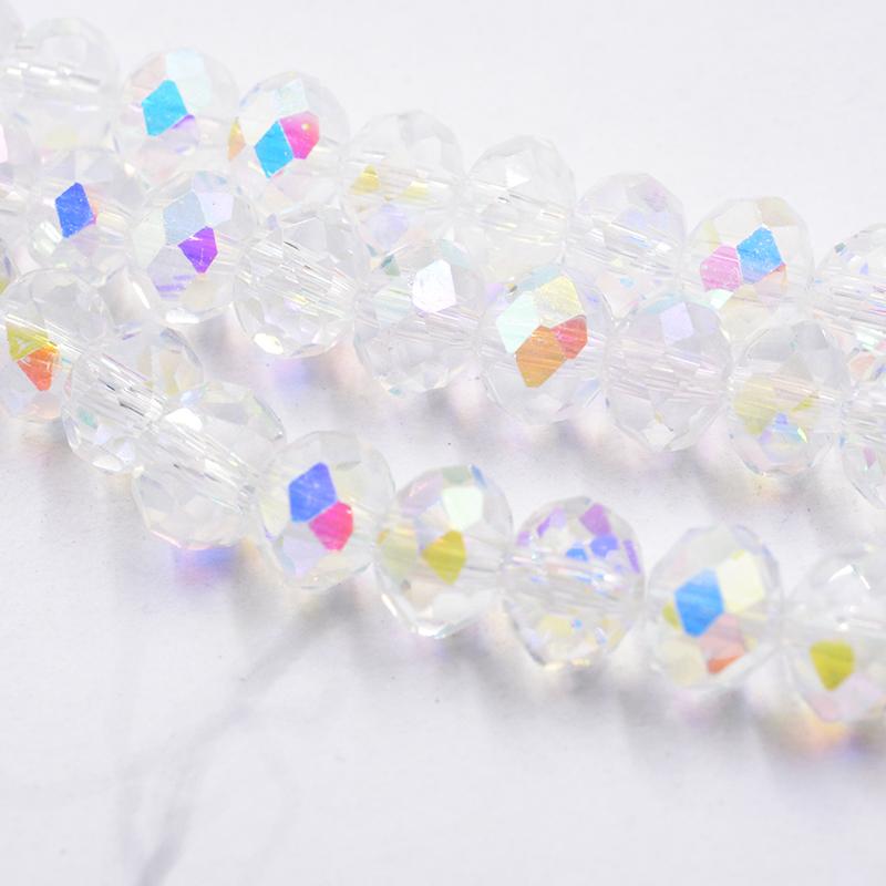 Черно-белые прозрачные 4/6 мм разноцветные хрустальные стеклянные бусины Rondelle, граненые свободные бусины для изготовления ювелирных изделий, ювелирные аксессуары, сделай сам