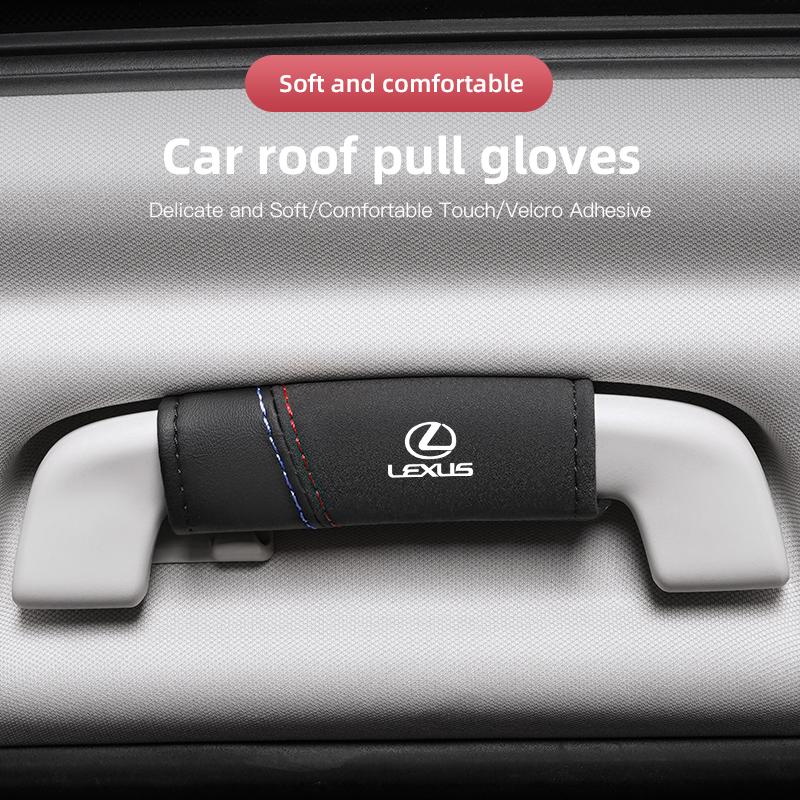 Auto Roof Pull Gloves Car Roof Armrest Cover Handle Covering For Lexus F SPORT GS GX IS LS LX CT LC RC LBX NX RX 350h 450h ES UX