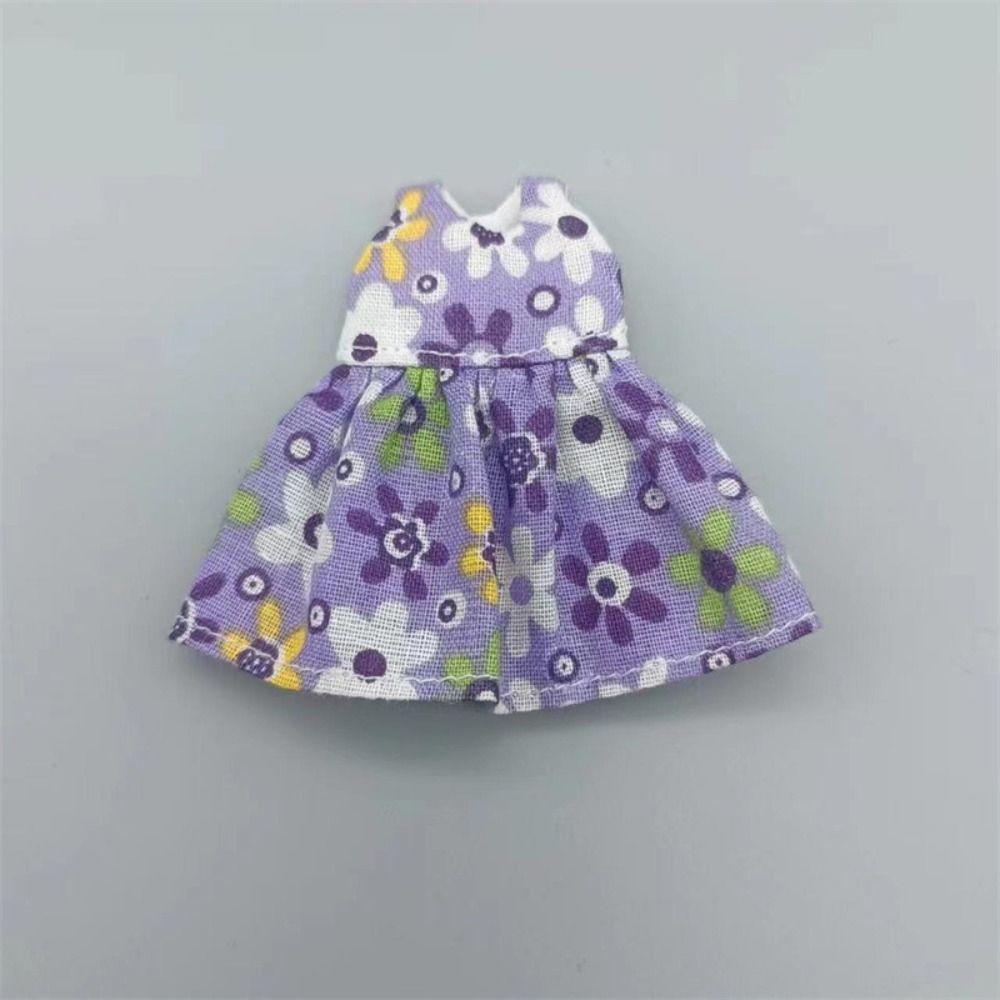 Accessories Printed Dresses Fashion Dolls Tops New Doll Retro Skirt  For 1/11 OB11 Dolls/1/12 BJD