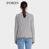 Ports Women's Striped Knit V-Neck Cardigan