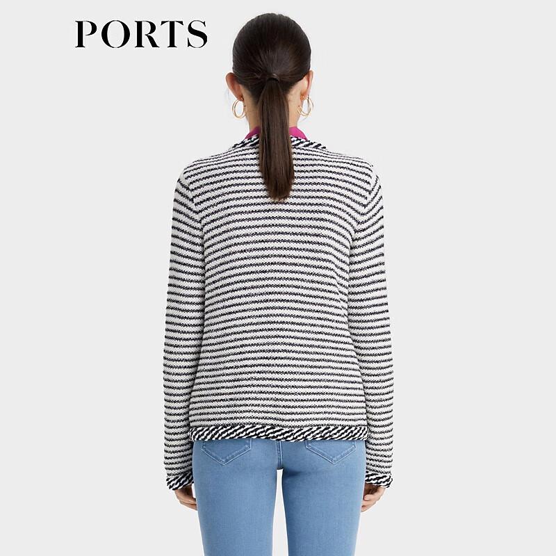 Ports Women's Striped Knit V-Neck Cardigan