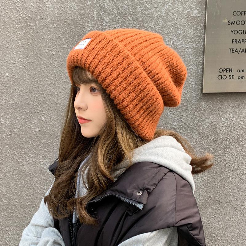 Japanese and Korean Style Couple's Slouchy Hat Men and Women Autumn and Winter Warm All Match Loose Fit Knit Woolen Hat