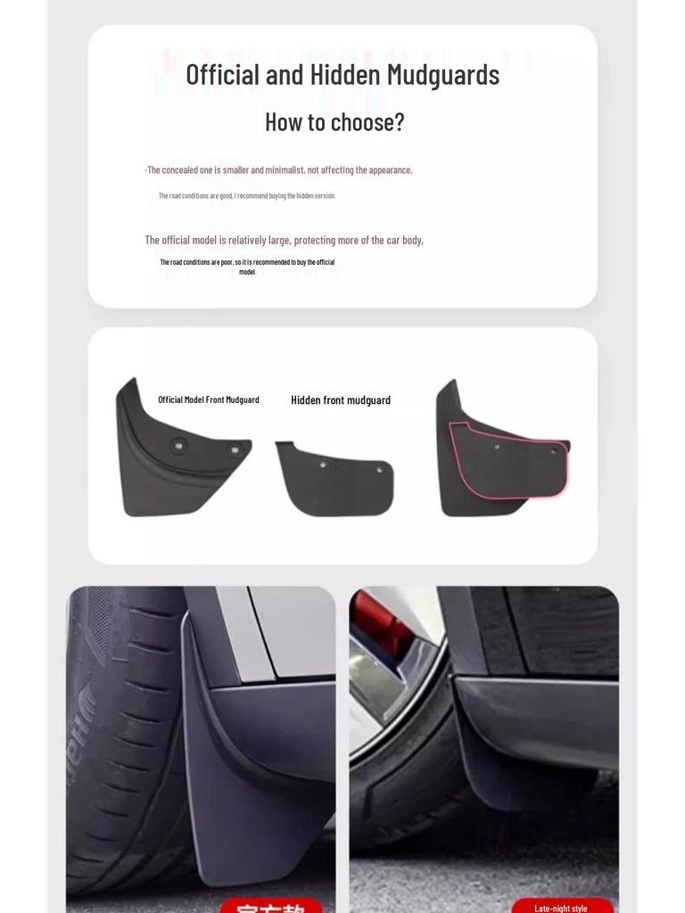 Invisible Mudguard for Tesla Model Y/3 Facelift - Hidden Car Decoration Accessories