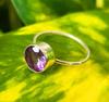 Кольцо из стерлингового серебра 925 пробы с натуральным круглым аметистом, размер 8, подарочное кольцо