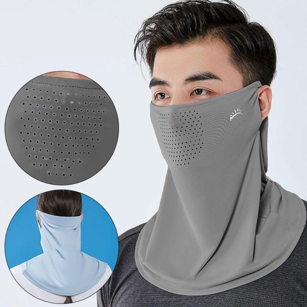 Summer Face Scarves Face Cover Solid Color Sunscreen Face Scarf Breathable Neck Wrap Cover Golf