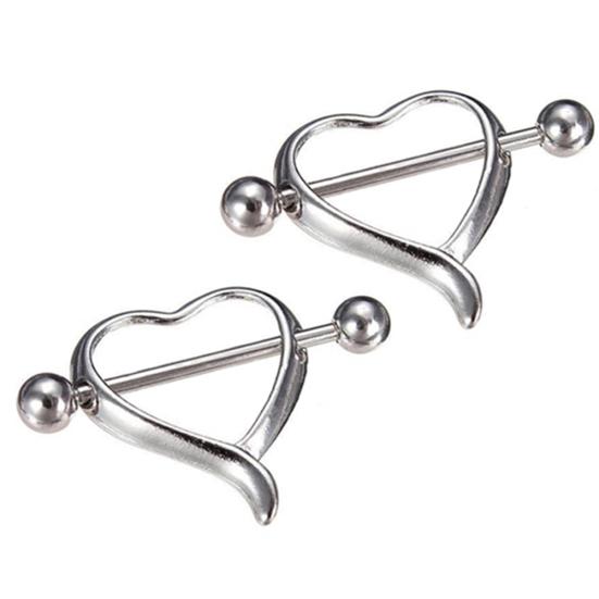 1Pc Sexy Love Heart Nipple Barbell Bar Ring Body Piercing Jewelry