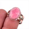 Кольцо из двухцветного серебра 925 пробы с натуральным родохрозитом S.8.5 I6d87
