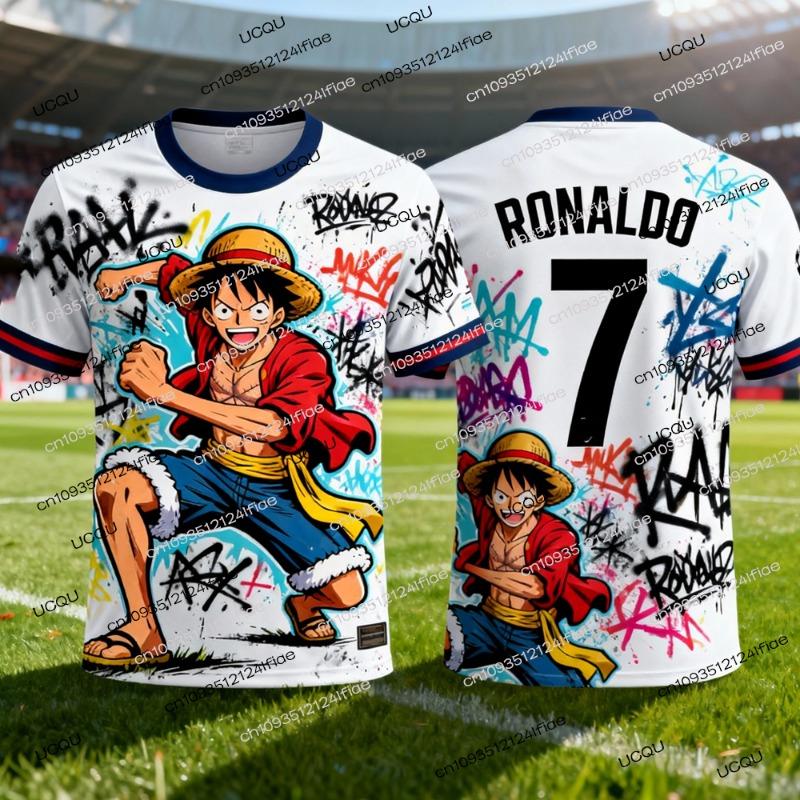 2026 Новое поступление One Piece Специальное издание Мужская футболка для футбола Роналду № 7 Футбольная футболка Детская футболка с 3D-печатью Луффи