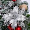 Искусственный елочный цветок, Glitter Decorações, Natal Ornamentos, Presente de Ano Novo, 10 шт.