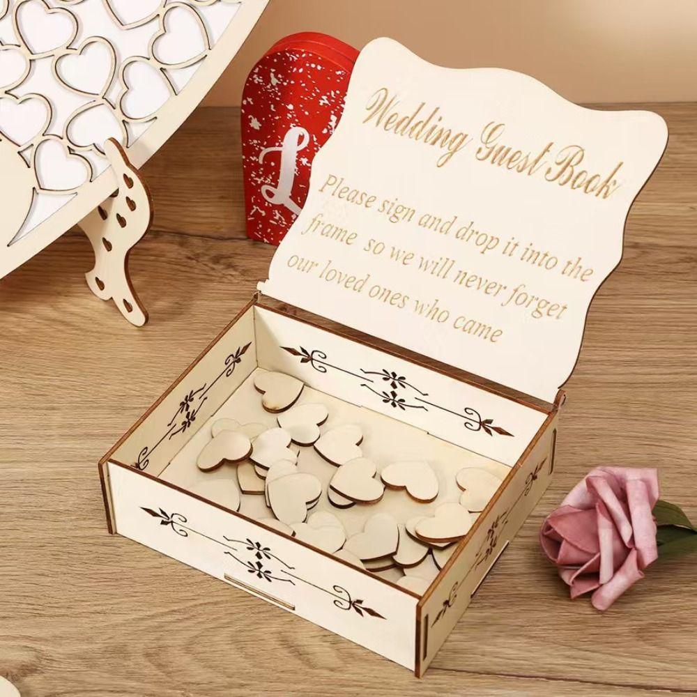 Creative Design Wooden Hearts Guest Book Wooden Hearts Message Board  Wedding Anniversary