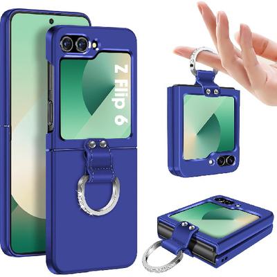 Чехол Z Flip 6 для Samsung Galaxy Z Flip6 5G, Чехол с кольцом для женщин, Шелковистый на ощупь, Тонкий, Жесткий ПК, Матовая задняя крышка, Ультратонкий чехол для телефона Z Flip 6