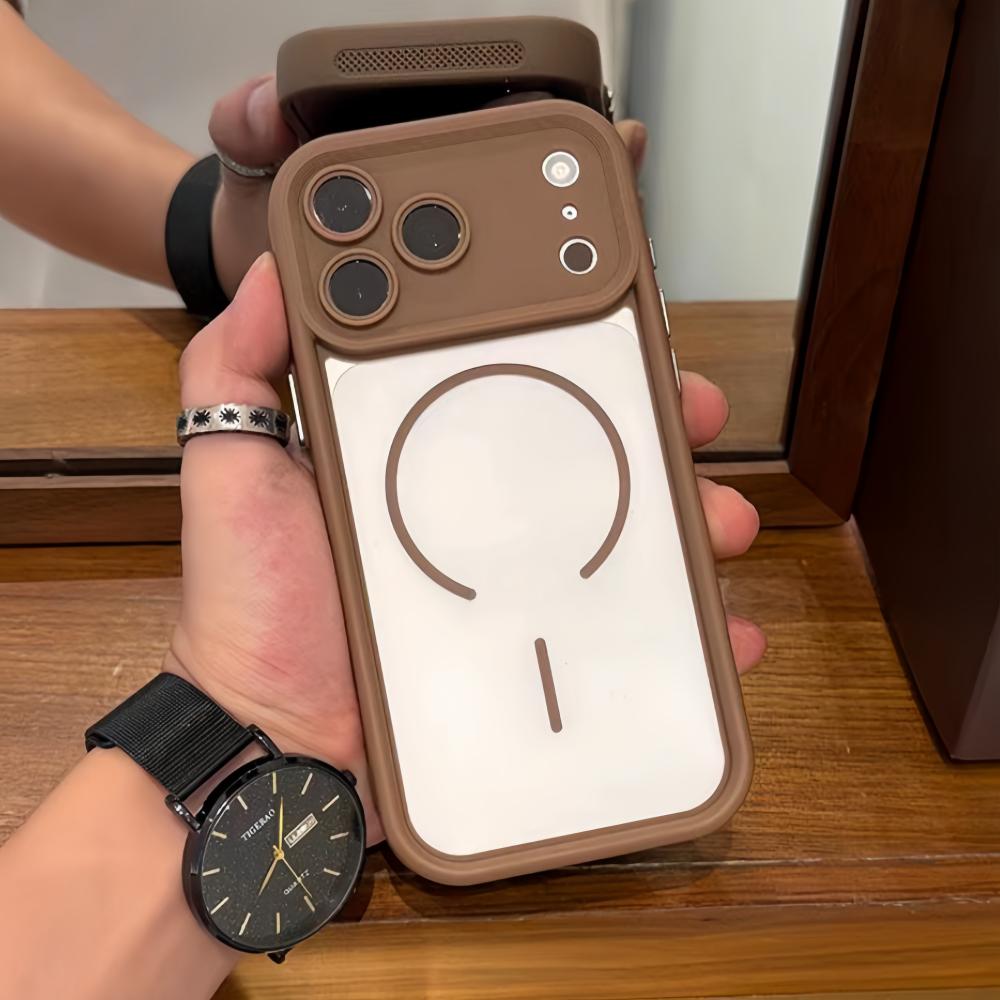 Роскошный Матовый Прозрачный Магнитный Чехол для Телефона с Рассеиванием Тепла Для iPhone 17 Air 16 15 14 13 12 Pro Max Plus Для Зарядки Magsafe