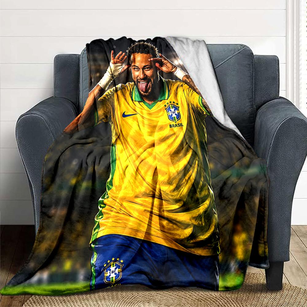 Brazilian Football Legend printed flannel breathable and warm blanket, a stylish home gift, suitable for home, office and bedspread use. 15a133