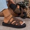Summer New Large Size Women's Flat-bottomed Toe Sandals European and American Style Breathable Beach Sandals