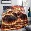 1Pc BadBeastTruck Print Flannel Blanket, High quality Comfortable for All Seasons, Home Decor, Warmth and Comfort, Perfect for Christmas Gifts