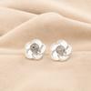 Round Black Rutile Stone Sterling Silver Butterfly Wedding Stud Earrings Jewelry EE-157-32