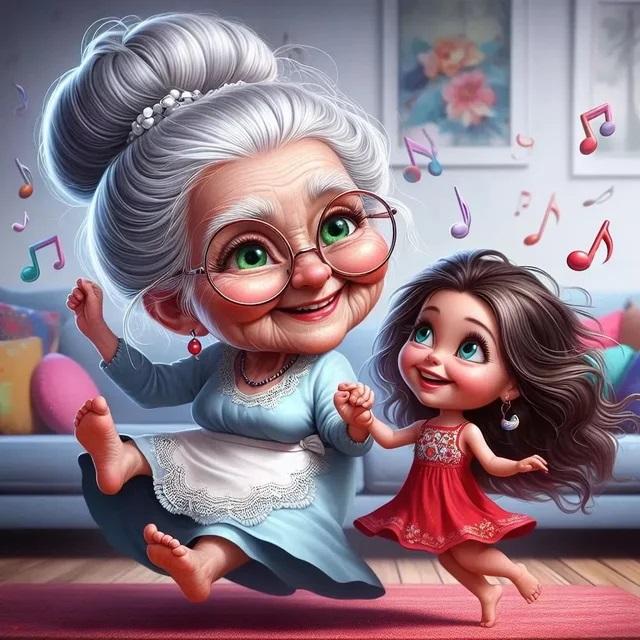 Мультфильм Счастливая бабушка и внучка 5D Полный круглый набор для алмазной живописи Пожилые люди и дети Сделай сам Сверла Мозаика Вышивка крестом