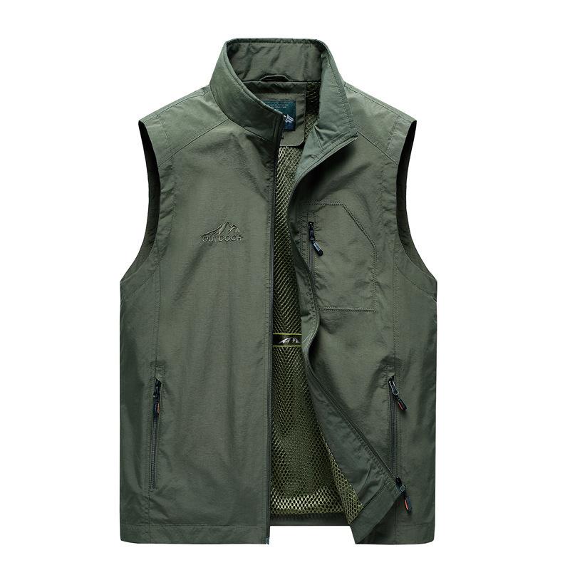 Men's Spring and Autumn Vest Vest Young and Middle-aged Vest Single-layer Thin Fishing Casual Photography Vest