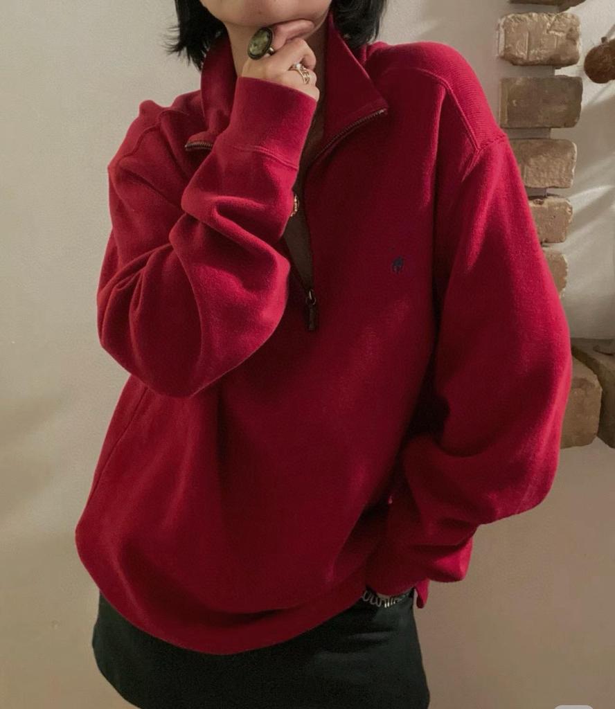 Унисекс RL Pony Logo Толстовка с застежкой-молнией на половину длины