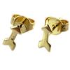 [P2370] - Gold Plated 'Arrows' Earrings