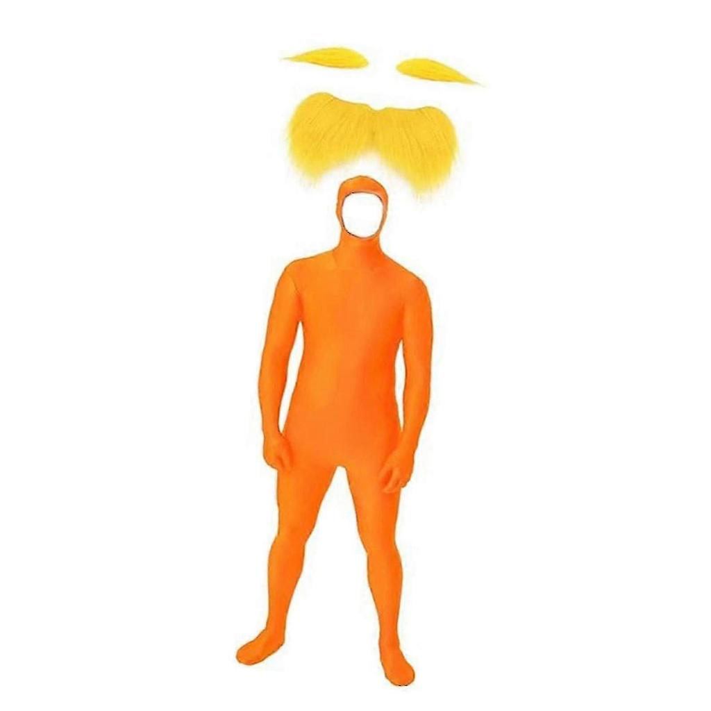 Orange Theme Costume Set for 01-06 Models Adult Size Including Fake Beard Eyebrows and Jumpsuit