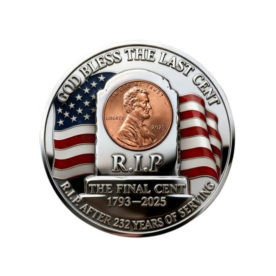 Финальная монета-цент к столетию Необращавшаяся Последняя отчеканенная монета-пенни Памятная монета Символический последний пенни Сувенир 3D-гравированная монета-челлендж для коллекционеров