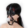 Leather Bondage Mask & Panda Eye Mask – Hollow Ball Gag, Adult BDSM Play, Intimate Couples' Toy for Sensual Teasing & Bonding