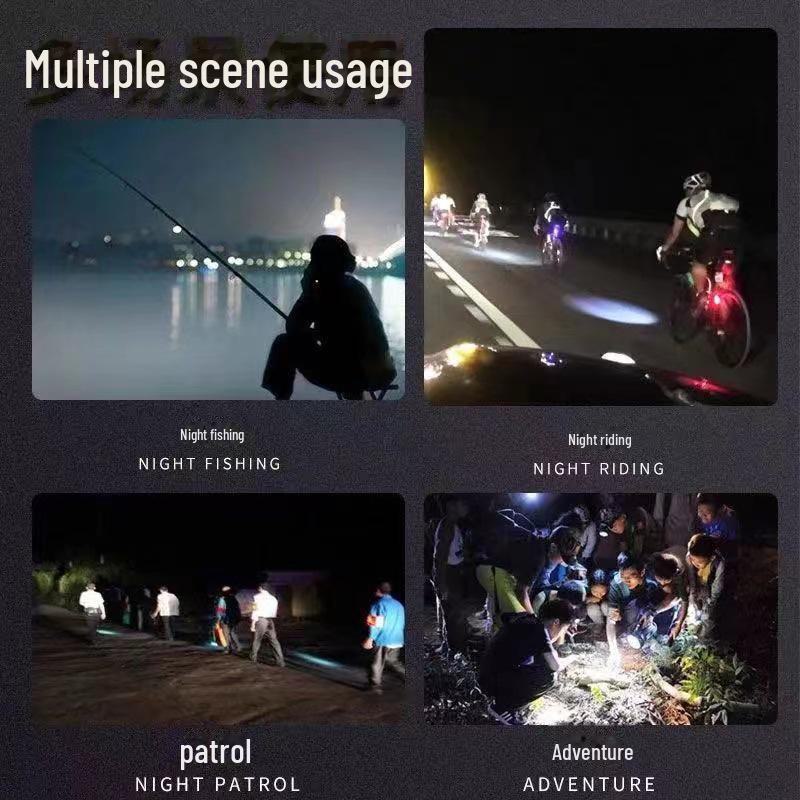 Светодиодный налобный фонарь с USB-зарядкой для ночной рыбалки, мощный, двухцветный (Белый / желтый), Наружный прожектор для горнодобывающей промышленности и рыболовства