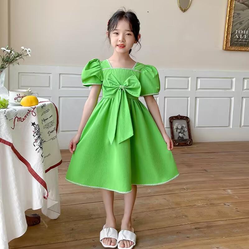 Летнее платье принцессы с рукавами-фонариками для девочек