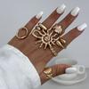 Ingemark 8Pcs/Set Boho Flower Scallop Open Rings for Women Summer Vintage Starfish Adjustable Knuckle Joint Rings Couple Jewelry