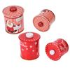 2PCS Christmas Jar with Lid Gift Candy Storage Jar Tinplate Sealed Storage Canister for Biscuits Sna