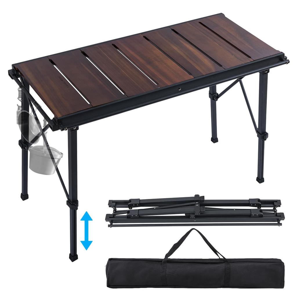 CHANGE MOORE Outdoor Table IGT Table Height Adjustable Freely Load Capacity 40kg Aluminum Alloy Table Base Foldable Compatible with IGT Bonfire Table