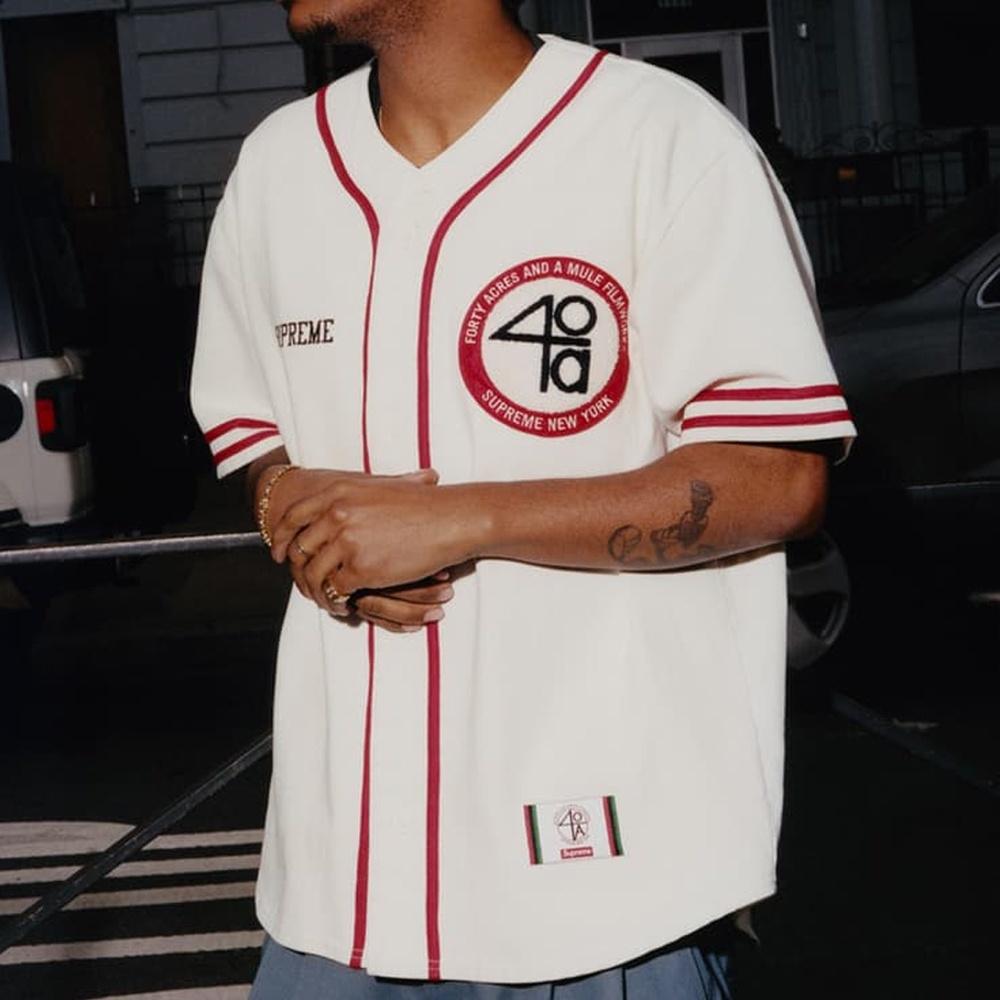 Supreme x 40 Acres twill "SS25 - Natural" baseball jersey Unisex SUP-SS25-246