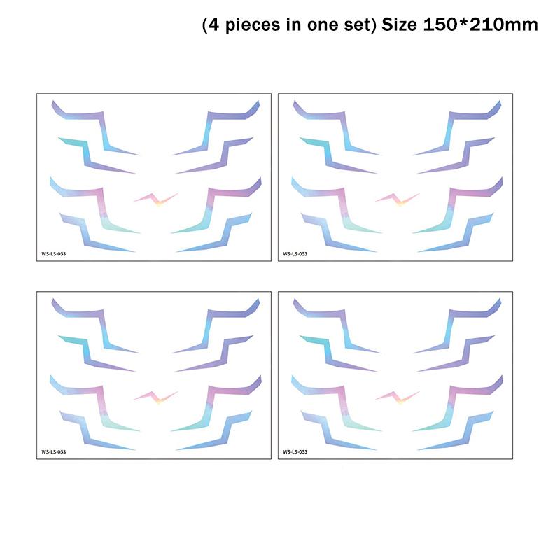 4/8 шт. Лазерные Временные Татуировки Наклейки Аниме Косплей Сценический Макияж Водонепроницаемая Наклейка на Лицо Декор для Хэллоуина