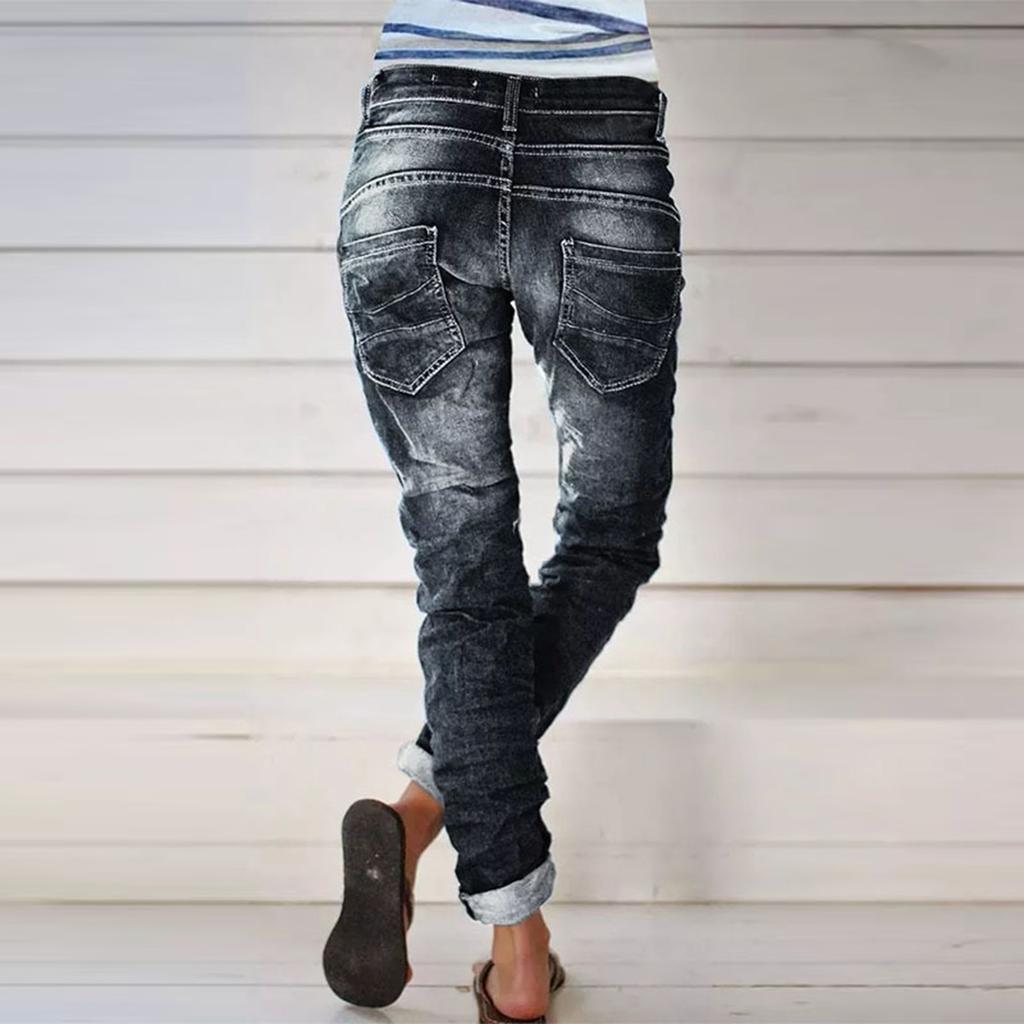 Женские модные универсальные повседневные узкие джинсовые брюки в стиле ретро в стиле ретро