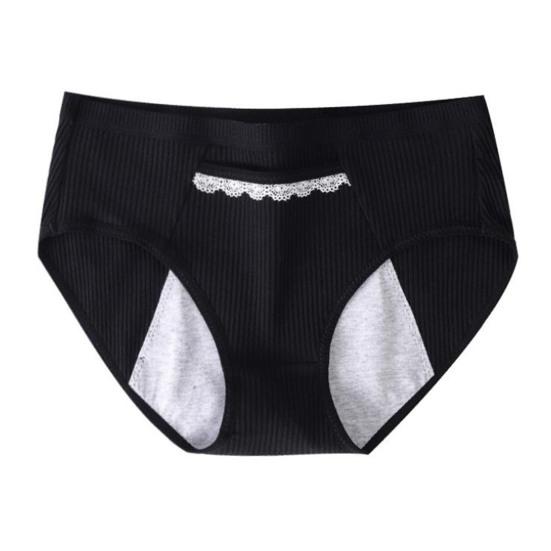 Женские трусы с кружевным декором, сплошной цвет, мягкие антисептические мягкие дышащие трусы больших размеров с высокой талией, треугольные карманы для менструации, женские трусики, трусы