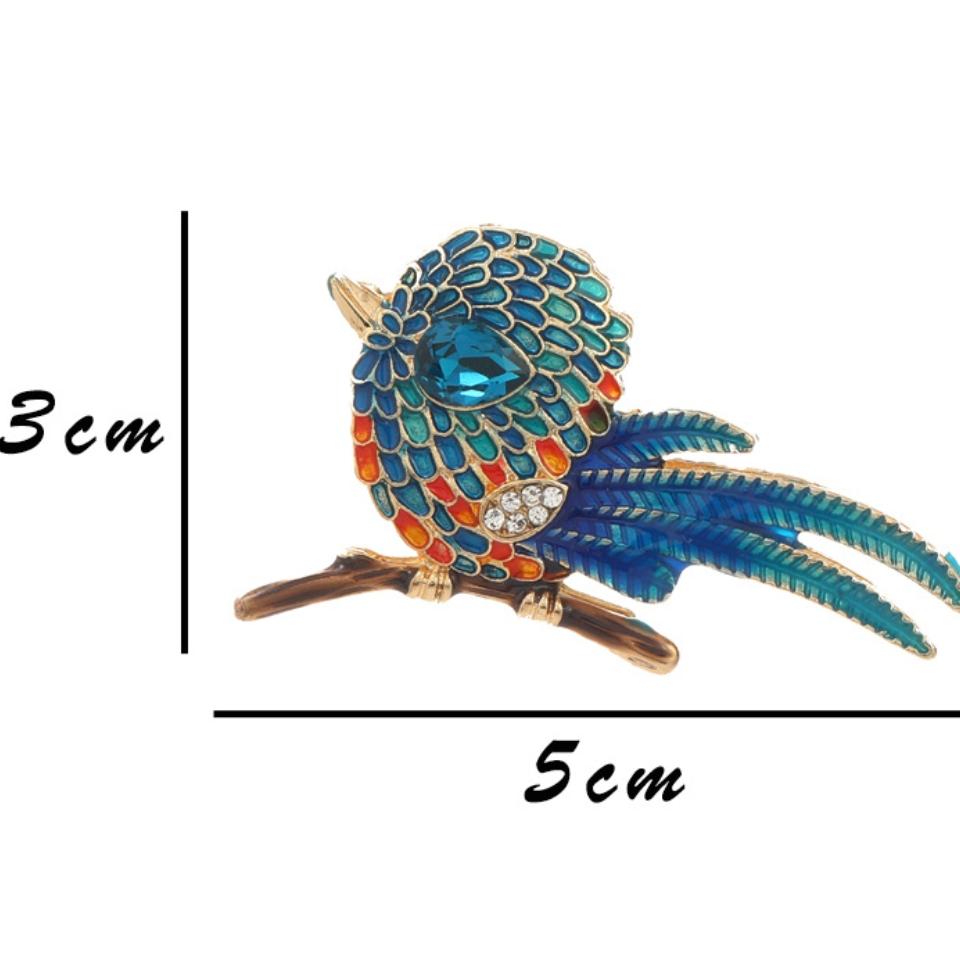 Новинка 2023 года, красочная инкрустация стразами, эмалью, брошь в виде птицы, булавки для женщин, роскошные классические металлические броши с животными, ювелирные изделия