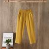 Женские брюки из хлопка с высокой талией, утолщенные, прямого кроя, свободного кроя, большого размера, с эластичным поясом, для ношения на улице, теплые женские брюки из хлопка