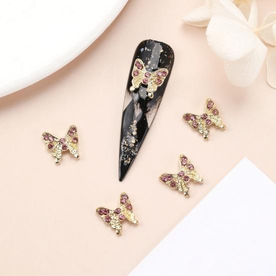 10 шт., подвески для ногтей в виде бабочек, блестящие стразы, инкрустация из искусственного кристалла, 3D подвески, аксессуары для маникюра «сделай сам», ювелирные изделия для дизайна ногтей, украшения для чехла для телефона