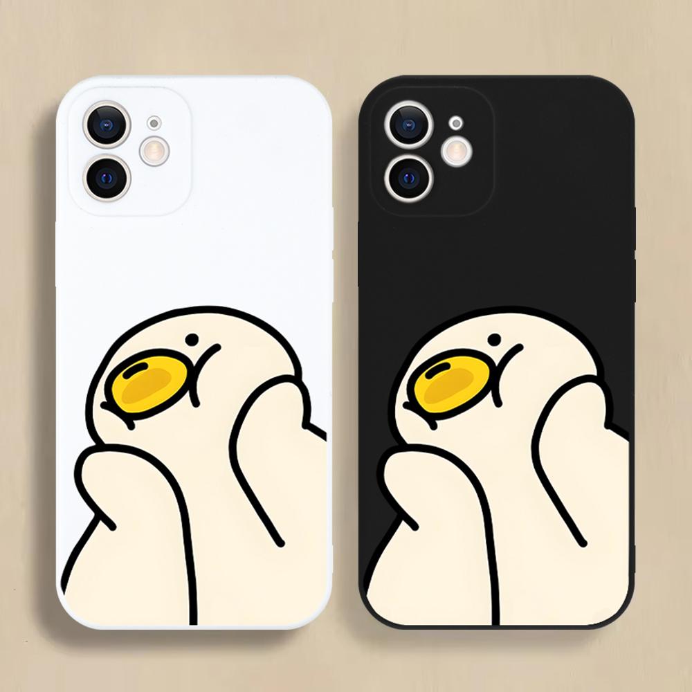 Милый Мультяшный Утенок Чехол для Телефона Для iPhone 16 15 14 13 12 11 Pro Max Mini X XS XR 7 8 Plus SE Ударопрочный Силиконовый Мягкий Чехол Fundas