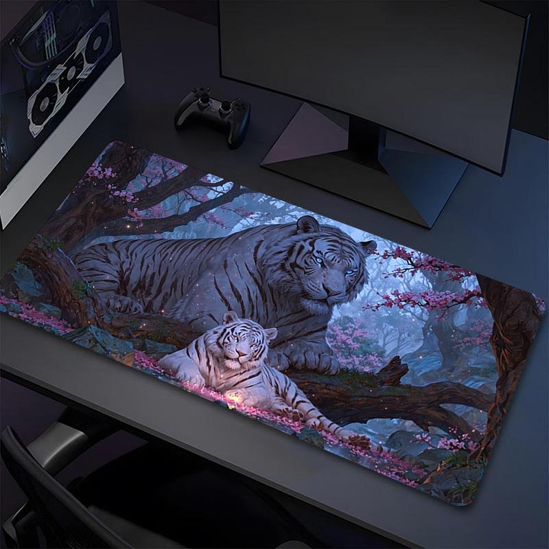 Игровой коврик для мыши Tiger Forest XL Нескользящая резиновая основа Прошитый край Водонепроницаемый коврик для стола для ПК Ноутбука Геймера Офисные аксессуары для компьютера C927642