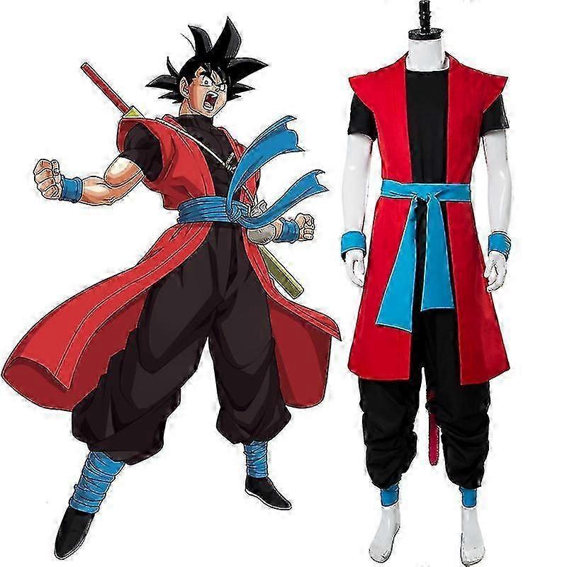 Dbs Heroes: Universe Mission Time Patrol Saiyan Son Goku: Xeno Zeno Red Goku Kakarot Outfit Cosplay Costume R