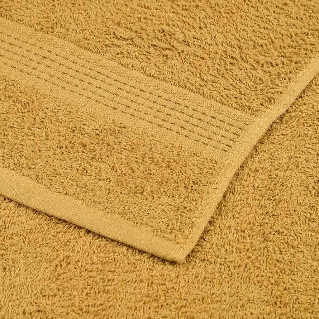 Vidaxl Ręczniki Kąpielowe 2 Szt. Złoty 100X150 Cm 360 Gsm 100% Bawełna